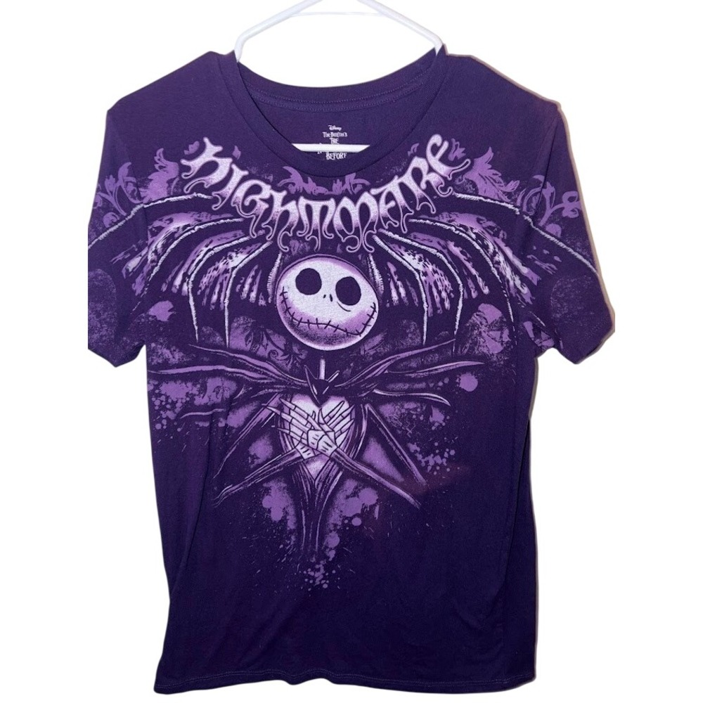 Disney Nightmare Before Christmas Jack Skellington Purple Graphic Tee Medium